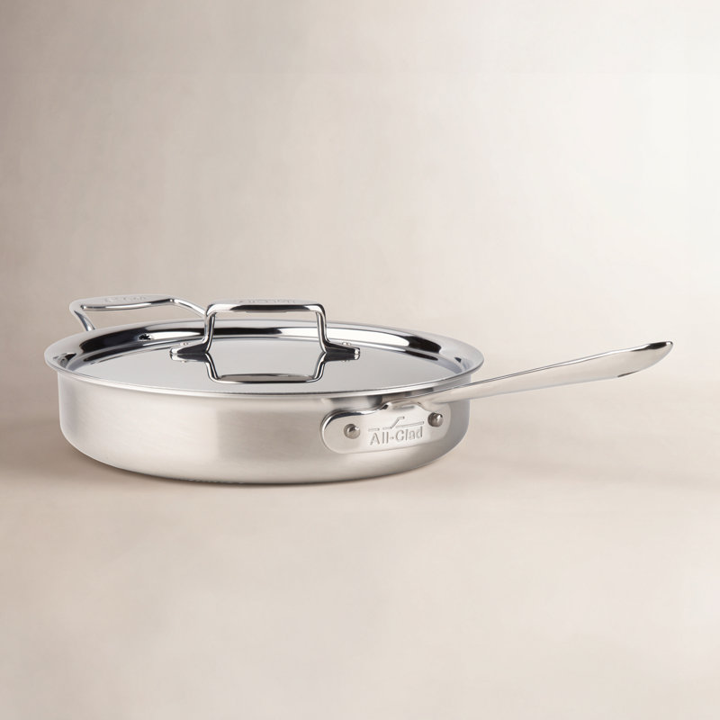 Sauteuse All-Clad D5 en acier inoxydable brossé avec couvercle, 3 pintes