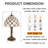 13.4-Inch H  Antique Brass Yellow Beaded Tiffany-Style Table Lamp, Bedside Night Lamp