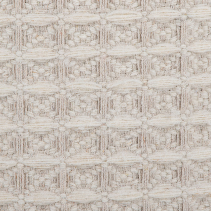 Repose-pieds de rangement 18 po en laine ivoire avec texture tissée 3D