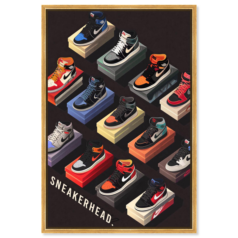 "Sneakerhead", reproduction d'art sur toile par Art Remedy, cadre doré, 10 x 15, H 16 po x l 11 po, Cadre doré
