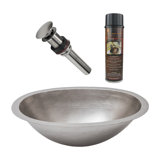 Premier Copper Products BSP5_LO19FEN-P Bathroom Sink And Drain Package