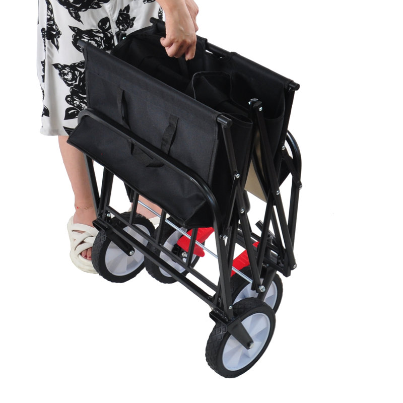 Chariot de plage pliant Wagon Garden (noir), H 46,46 po x l 40,55 po x P 21,26 po, Noir