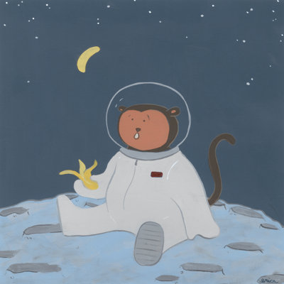 Monkeys In Space IV by June Erica Vess - Wrapped Canvas Print
