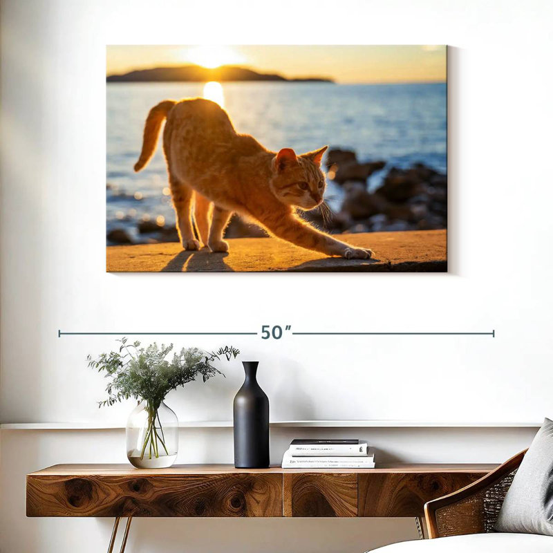 Brampt Yellow Cat, 26" H x 39" W
