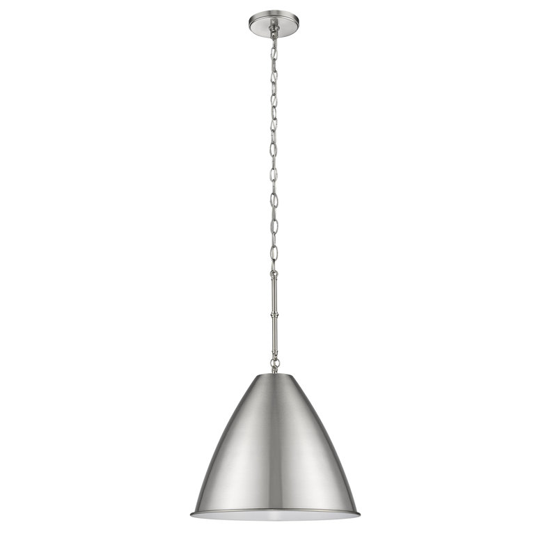 Feldt 1 - Light Single Pendant, Nickel, 13" H x 15" W x 15" D