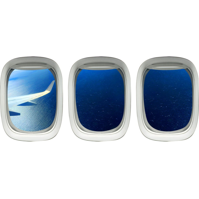 Décalcomanie murale fenêtre avion