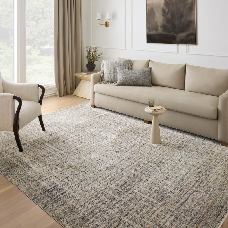 Machine Woven Polyester Area Rug in Gray, Rectangle 3'6" x 5'6"