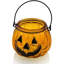 Ensemble de 4 porte-bougies d'Halloween avec bougies votives et grimace en métal