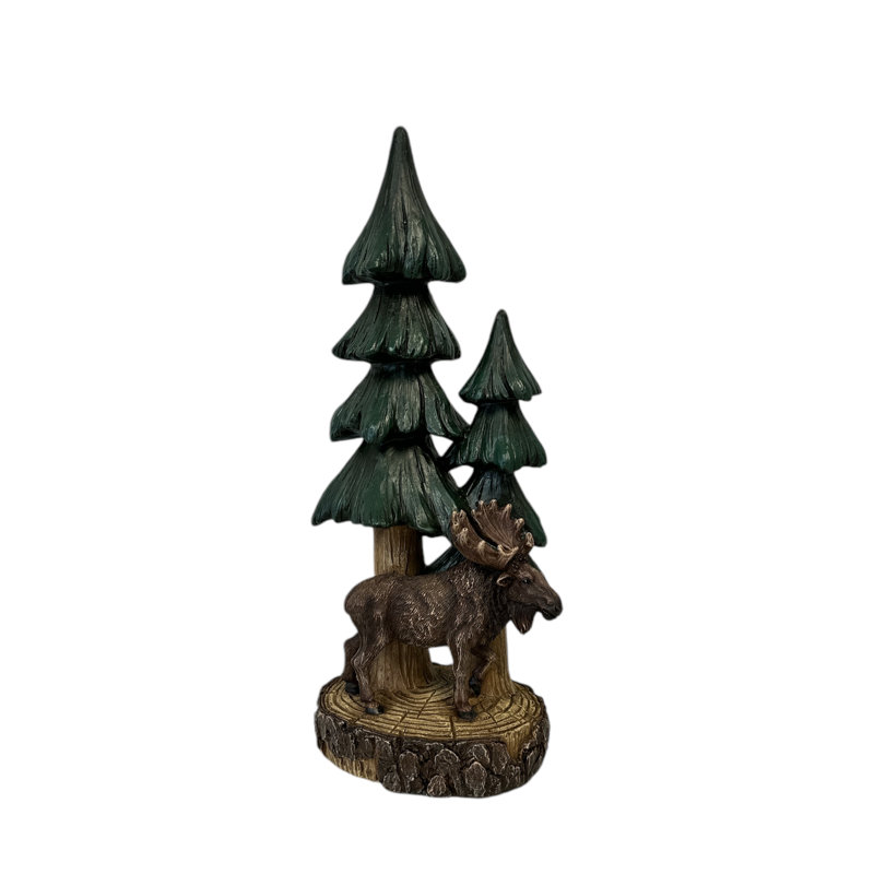 Figurine décorative orignal et arbre
