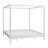 Solid Wood King Size Canopy Bed Frame with Four Poster Support, No Box Spring Needed, Elegant White Finish