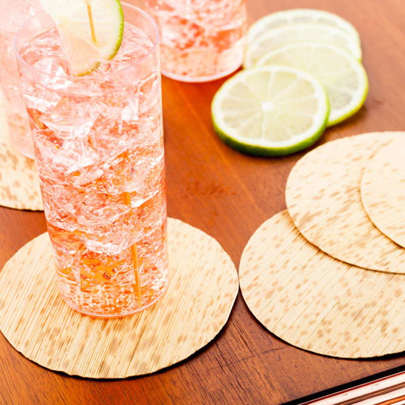 Articles de restaurant - Sous-verres 3 pouces en bambou, 200 sous-verres jetables en bois - Plateau de table durable et sûr, sous-verres en bambou, pour les banquets de mariage ou les événements organisés