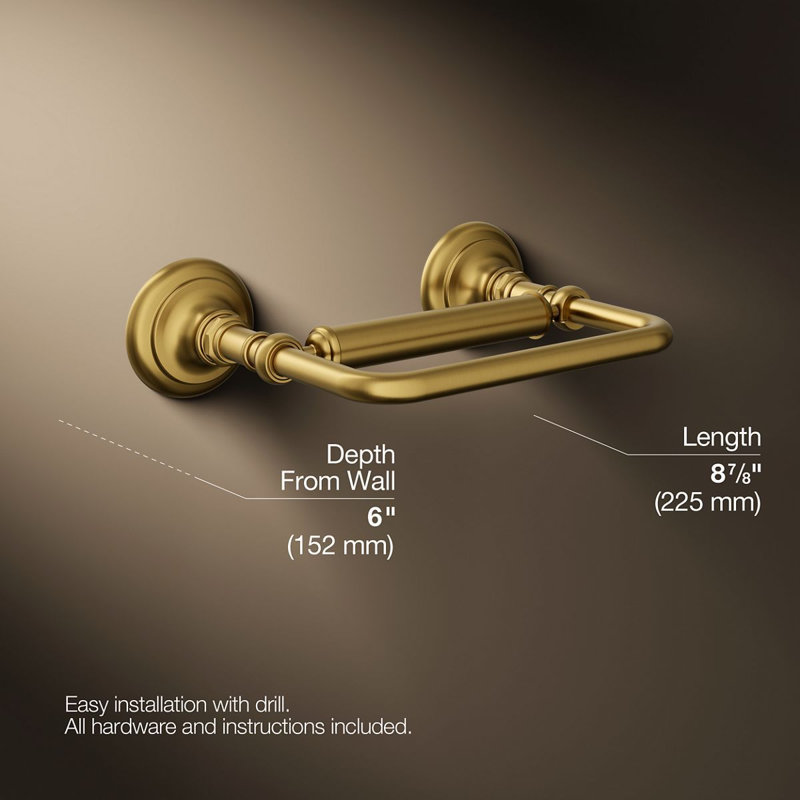 Artifacts® Pivoting Toilet Tissue Holder, Vibrant Brushed Moderne Brass