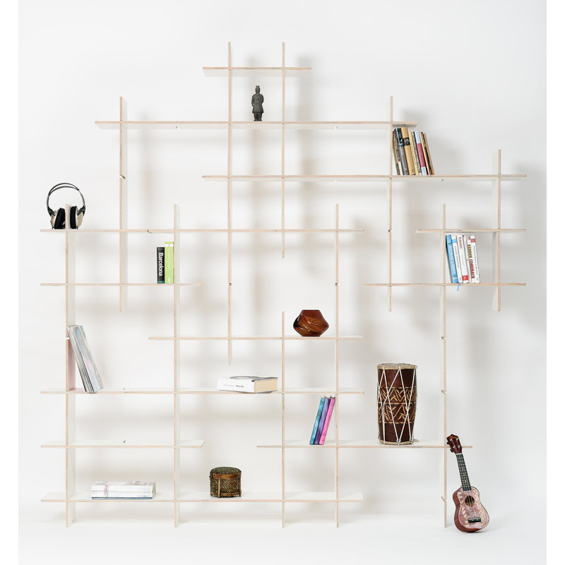 Blinnie 146cm H x 146cm W Plywood Geometric Bookcase