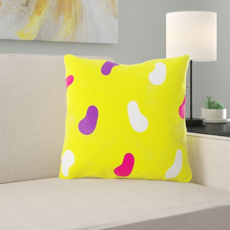 Coussin décoratif à motif, Jaune, Intérieur