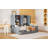 Full Size Wooden Daybed With Three Drawers, And All-In-One Cabinet, Desk And Shelves, Gray-1982975899-1982975898