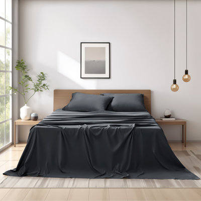 Ensemble de draps en coton super doux à densité de tissage de 1 600 fils Tencel