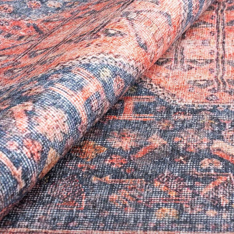 Tapis luxueux lavable à la machine, 4,9 x 7,5 pieds, 100% polyester, 1850 g / m², hauteur des poils: 0,2 pouce | Envers écologique en polyester recyclé | Parfait pour le salon et la chambre à coucher, conception douce et durable