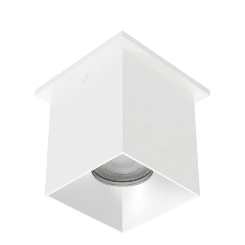 Plafonnier encastré 5 lumières Zoron Square, Blanc / brume, H 4,5 po x l 3,63 po x P 3,63 po