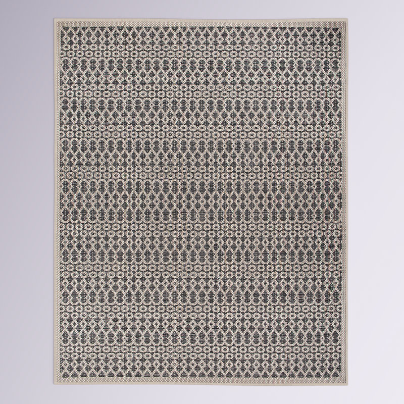 Buckhead Contemporary Trellis Cream/Gray Indoor & Outdoor Area Rug, Rectangle 7'10" x 10'