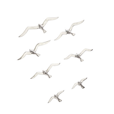 Ensemble de décoration murale vol d'oiseau en aluminium et métal