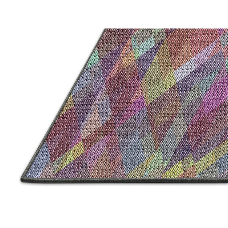 Tapis rose à motif géométrique Kinnear, Rectangle 5 pi x 7 pi