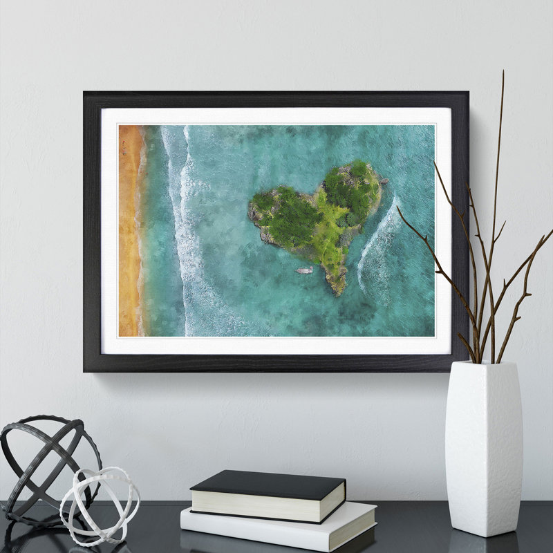 The Heart of the Island - Picture Frame Graphic Art, Black, 48cm H x 65cm W x 2cm D