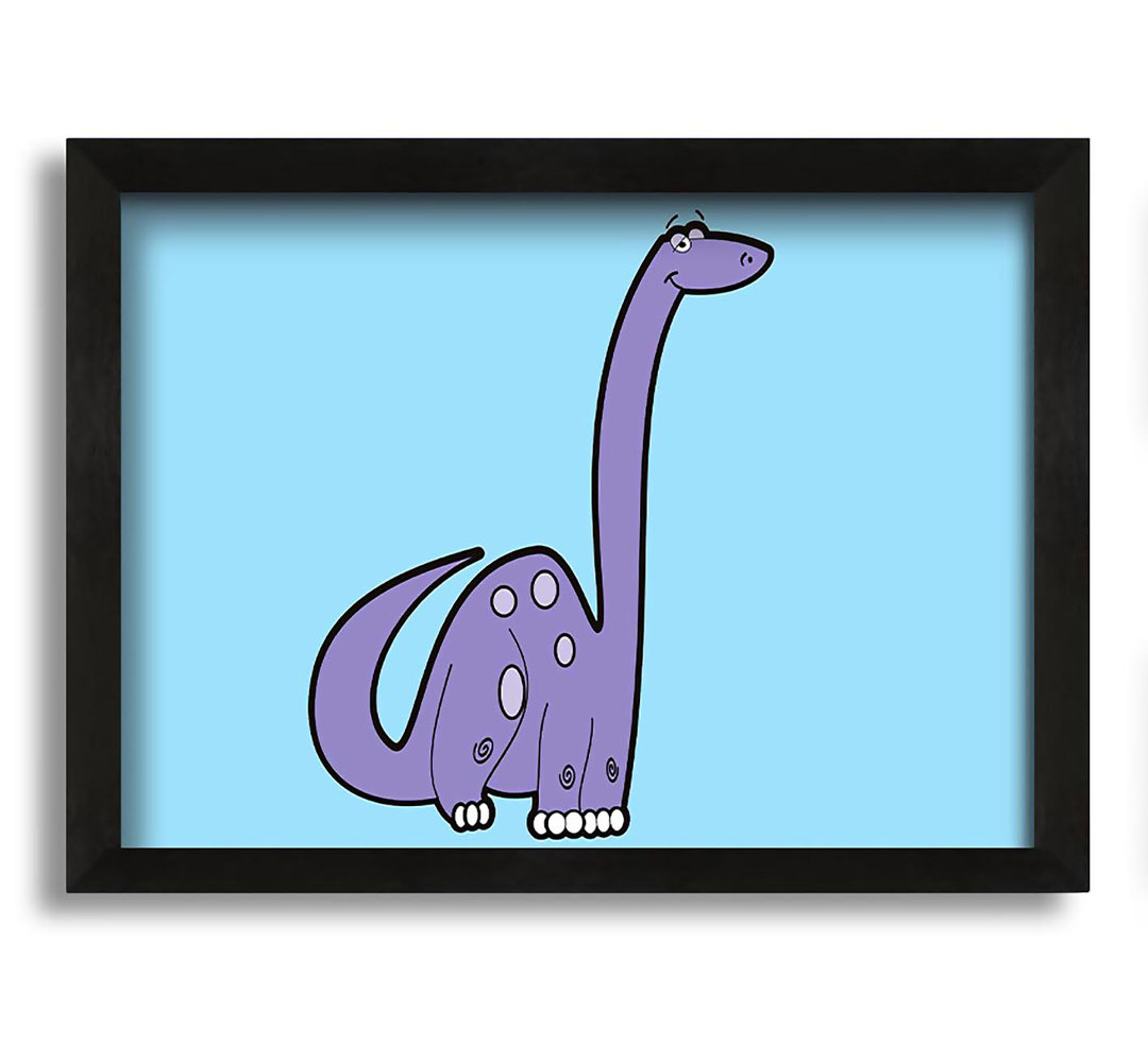 Gerahmtes Leinwandbild Tall Dinosaur Baby Blue