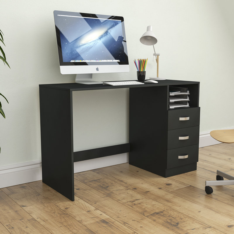 Muskoka Solid Wood Base Writing Desk, Black