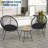 3 Piece Rattan Bistro Set, Outdoor Wicker Patio Furniture Set with 2 Chairs and Glass Coffee Table for Backyard Balcony Garden-1010608327