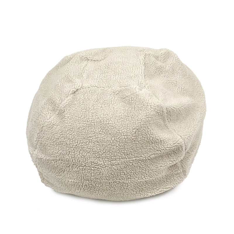 X-Large Beige Sherpa Puff Ball Dog Bed