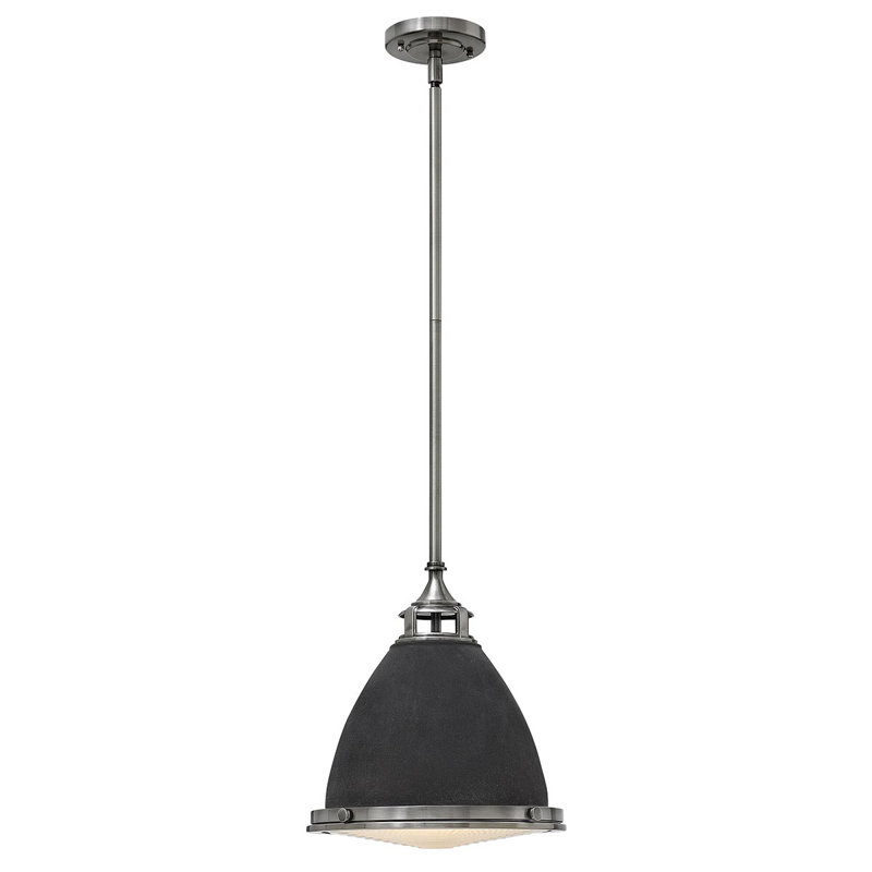 Abigail 1 - Light Cone Pendant, Aged Zinc