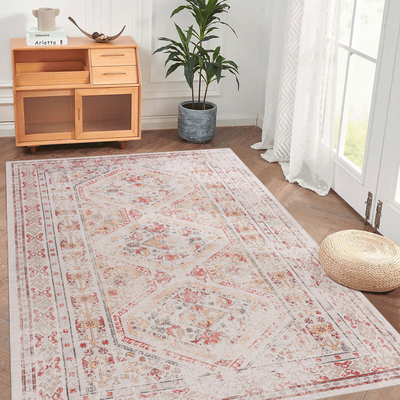 Area Rug, Washable Rug, Low-Pile, Non-Slip, Non-Shedding, Foldable, Kid & Pet Friendly - Area Rugs For Living Room, Bedroom, Kitchen