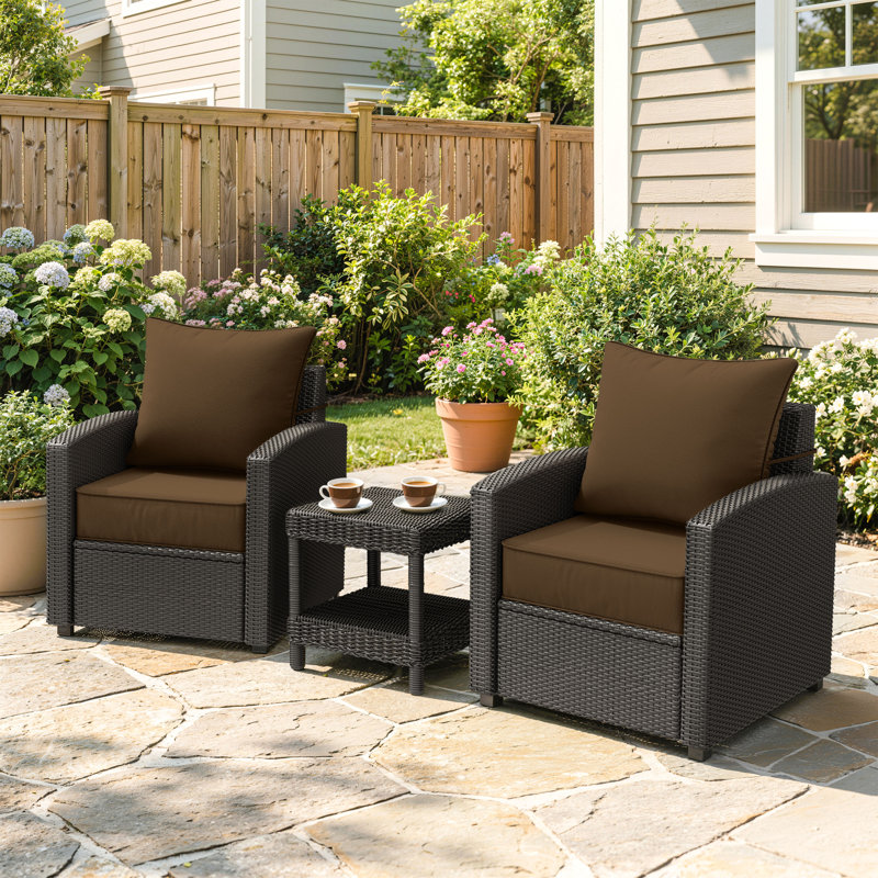 Outdoor 6.5" Thick Deep Seating Seat/Back Cushion, Brown