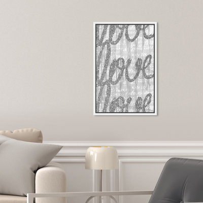 «Round and Round Tall Silver Glitter», reproduction d'art textuel sur toile tendue