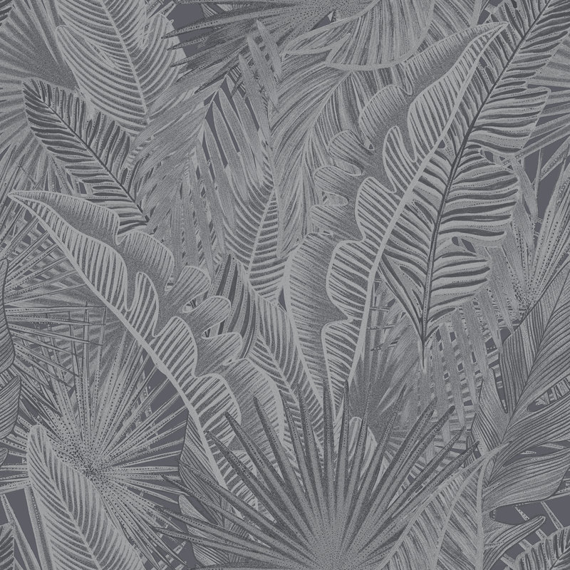 Adelinda 10.05m x 53cm Textured Matte Wallpaper Roll, Dark Grey