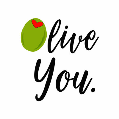 Olive You Green Olive Love - Wrapped Canvas Textual Art