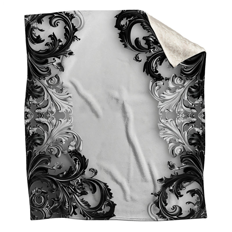 Jeté en molleton Baroque - Jetés design pour canapés ou lits, L 51 po x H 60 po