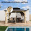 Pavillon de jardin en bois 10 pi x 12 pi avec structure en épinette massif, double toit en aluminium et filet