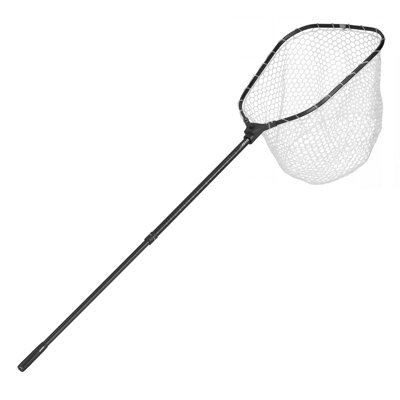Filet de pêche, filets de débarquement pliables avec poignée télescopique et échelle de longueur intégrée, équipement de pêche en aluminium 6063 léger et plus résistant, filet en silicone souple, peut supporter jusqu'à 30 lb, pour banc de kayak