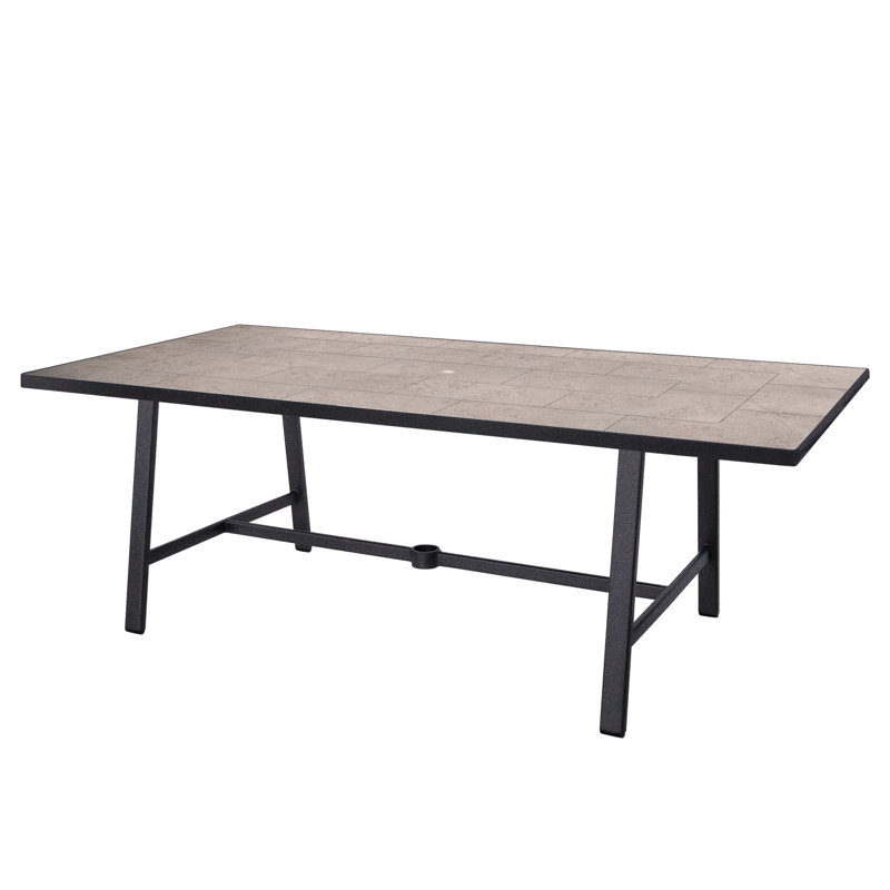 Marin Outdoor Rectangle Dining Table, Summit Gray, Graphite