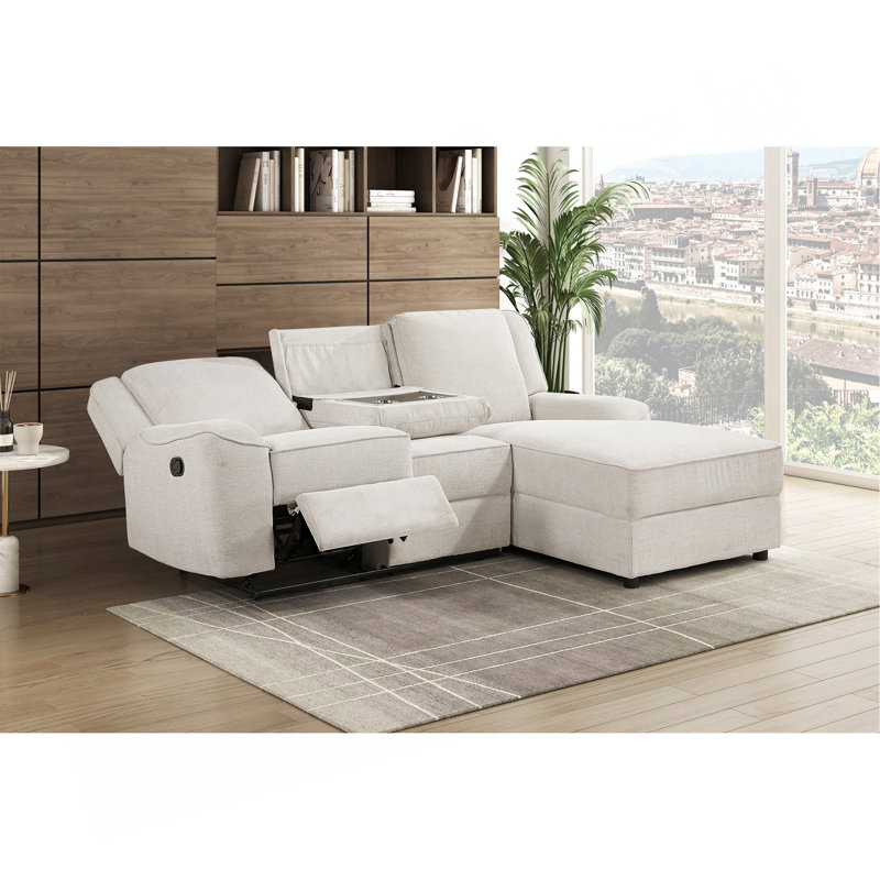 Canapé modulaire inclinable 2 pièces avec méridienne droite Luxury Comfort