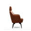 Fauteuil d'appoint 100% cuir fleur chocolat