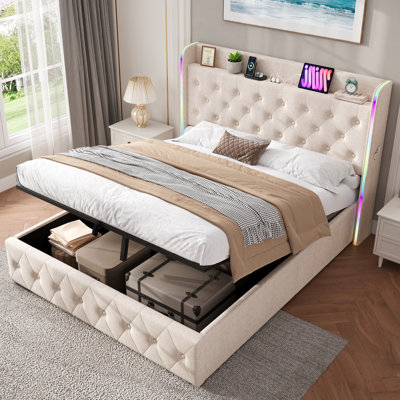 Metal Ottoman Storage Bed