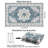 Machine Washable Non-Slip Blue Oriental Area Rug-1222549957