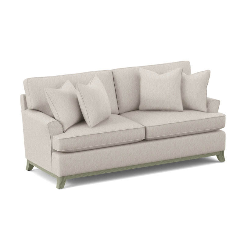 Oaks Way 84" Flared Arm Sofa with Reversible Cushions, Air Dream Mattress, Ivory Crypton Performance; 0886-91