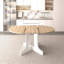 Table de salle à manger ovale extensible avec rallonge amovible, 150 x 110 cm, blanche, plateau