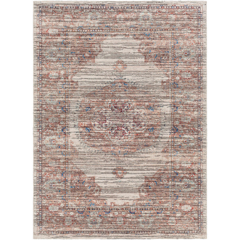 Spain Brick Machine Washable Area Rug, Rectangle 9'10" x 13'