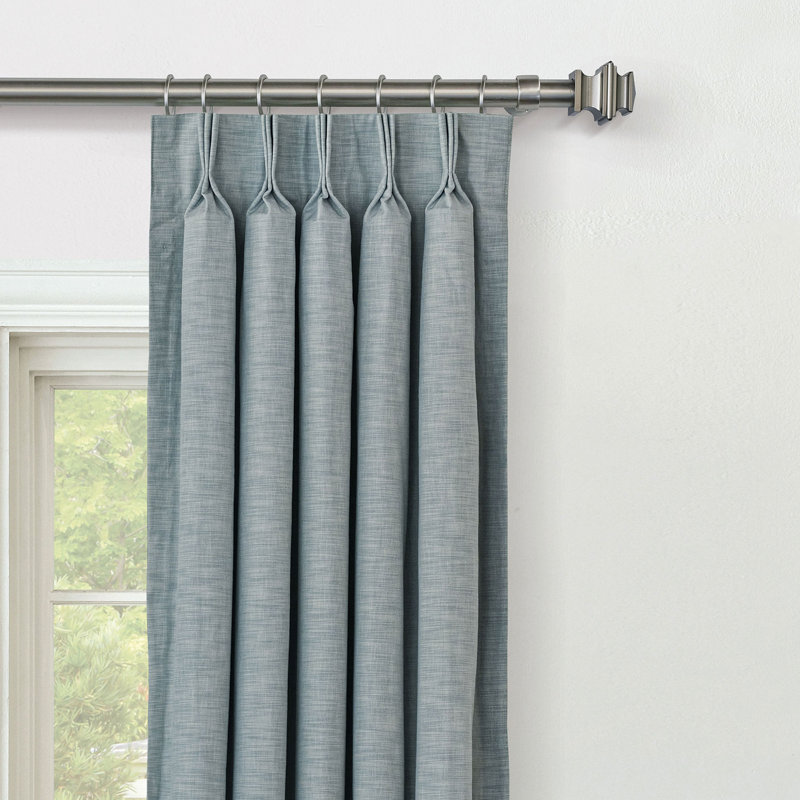 Sterling Strie Curtain Panel In Marine, 20" W x 108" L, Blue