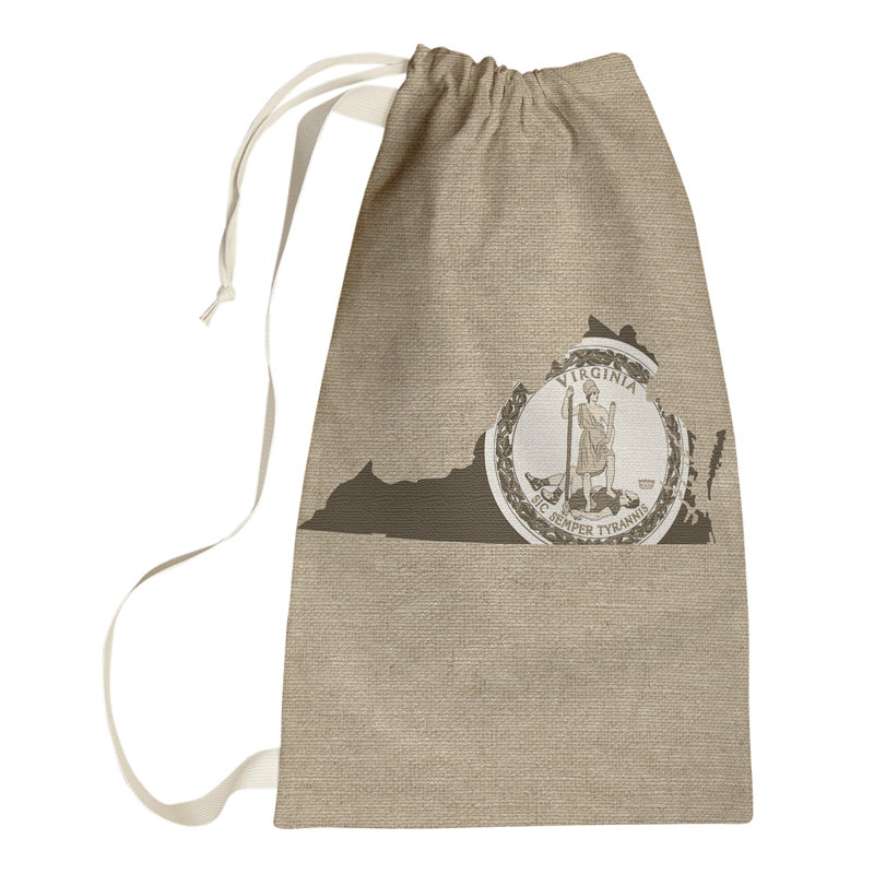 Sac à linge united states flag, Grand H 76,5 po x l 29,5 po x P 1,5 po, Beige brun blanc, Virginie occidentale