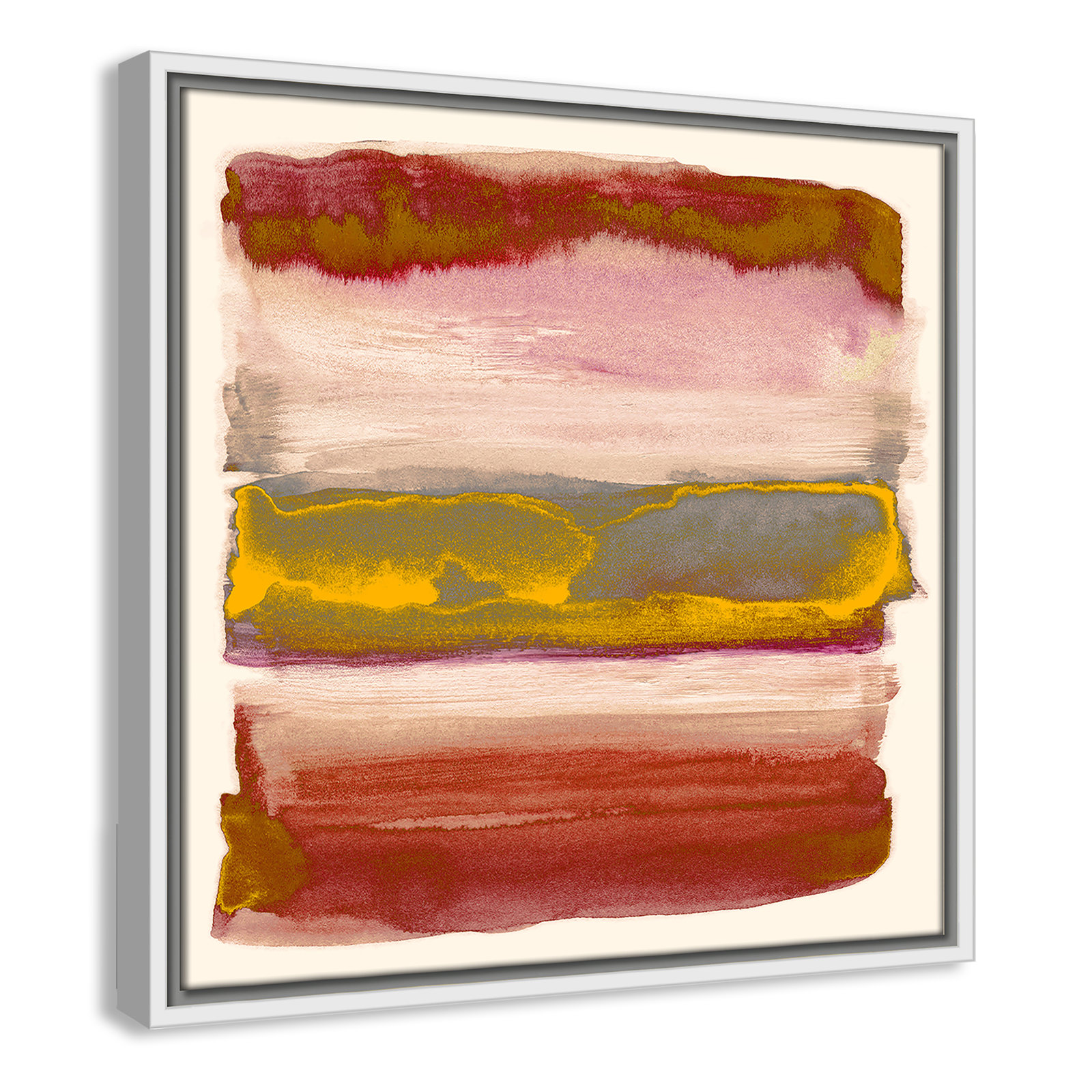 Sky Collection "Yellow Sky II" Print by Nan, White, 17.5" H x 17.5" W